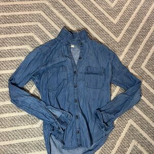 Hollister Blue Denim Button-Up Shirt